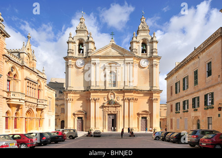 St. Pauls Kathedrale, Mdina, Malta Stockfoto