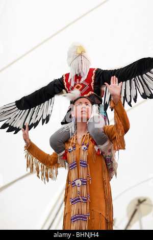 Erste Nationen Tänzer, Festival du Voyageur, Winnipeg, Manitoba Kanada. Stockfoto