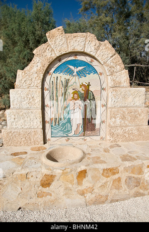 Der offizielle Ort durch den Jordanien Fluß wo Jesus Christus getauft wurde, Jordan, Asien. Stockfoto