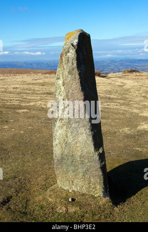 Mitchells Fold Steinkreis auf Stapeley Hügel in der Nähe von Chirbury und Regal in der Bronzezeit South Shropshire Hügel antike Denkmal Stockfoto