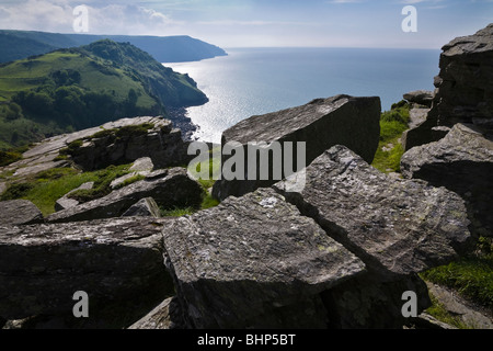 Blick vom Castle Rock, The Valley of Rocks, in der Nähe von Lynton, Devon Stockfoto