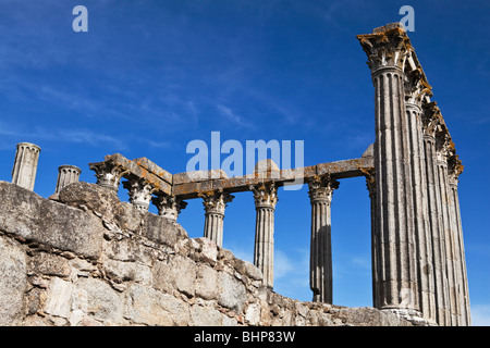 Die Reste von der römischen Tempel der Diana Evora Alentejo Porugal Stockfoto