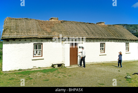 traditionelle irische Cottage, Folk Village, Glencolumbcille, Co. Donegal, Irland Stockfoto