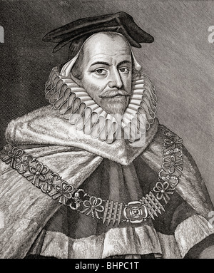 Sir Edward Coke, 1552, 1634. 17. Jahrhundert englischer Jurist und Mitglied des Parlaments. Stockfoto