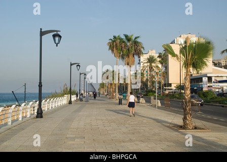 Promenade am Mittelmeer in Nahost Manara Beirut Libanon Stockfoto