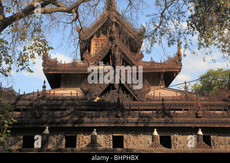 Myanmar, Burma, Mandalay, Shwenandaw Kyaung, Golden Palace Kloster, Stockfoto
