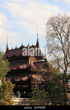 Myanmar, Burma, Mandalay, Shwenandaw Kyaung, Golden Palace Kloster, Stockfoto