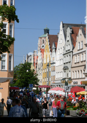 Fußgängerzone, Altstadt, Ingolstadt an der Donau, Bayern, Deutschland | alte Stadt Ingolstadt an der Donau, Bayern, Deutschland Stockfoto