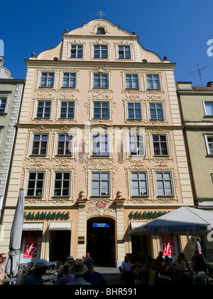 Barockfassade, Altstadt, Ingolstadt an der Donau, Bayern, Deutschland | alte Stadt Ingolstadt an der Donau, Bayern, Deutschland Stockfoto