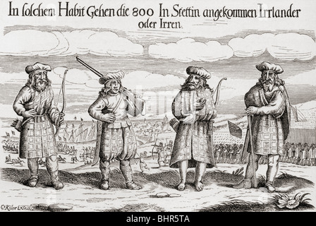 Irische Soldaten im Dienst von Schwedens König Gustavus Adolphus im Jahre 1631. Stockfoto