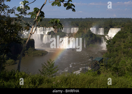 Iguazu falls gesehen von der brasilianischen Seite der Nationalpark Iguaçu, Parana, Brasilien, Südamerika Stockfoto