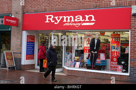 Ryman Schreibwarenladen in einer Stadt, U.K. Stockfoto