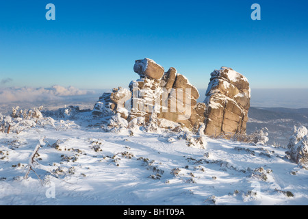 Winterlandschaft im Riesengebirge, Polen Stockfoto