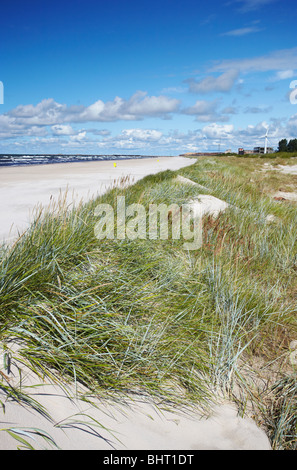 Lettland, Ost-Europa, Baltikum, westlichen Lettland, Liepaja, blaue Flagge Strand Stockfoto