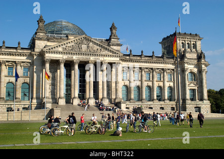 Reichstag, Reichstagsgebäude, Berlin, das 1894 den Bundestag, das Unterhaus des Deutschen bundestages, beherbergt. Deutschland Stockfoto