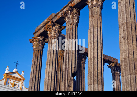 Granitsäulen der römischen Tempel Evora Alentejo in Portugal Stockfoto