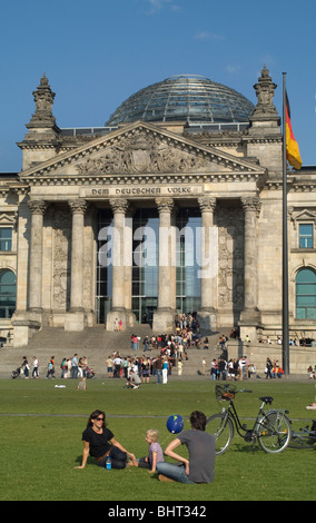 Reichstag, Reichstagsgebäude, Berlin, das 1894 den Bundestag, das Unterhaus des Deutschen bundestages, beherbergt. Deutschland Stockfoto