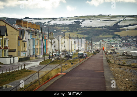 am Nachmittag, Borth Winterdorf auf Cardigan Bay, Ceredigion, Wales UK Stockfoto