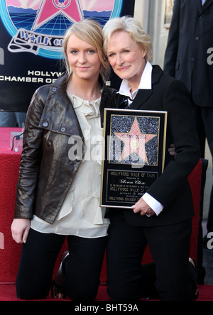 GLENN CLOSE ANNIE STARKE GLENN CLOSE ausgezeichnet mit einem Stern auf dem HOLLYWOOD WALK OF FAME HOLLYWOOD LOS ANGELES CA USA 12 Janua Stockfoto