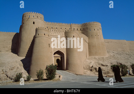 Eingang zum zerstörten Zitadelle von Bam im Iran Stockfoto