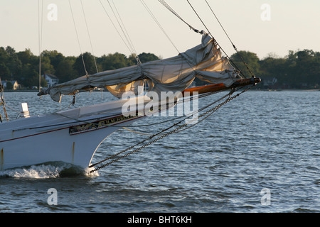 Skipjack H.M KRENTZ unter Segel Stockfoto