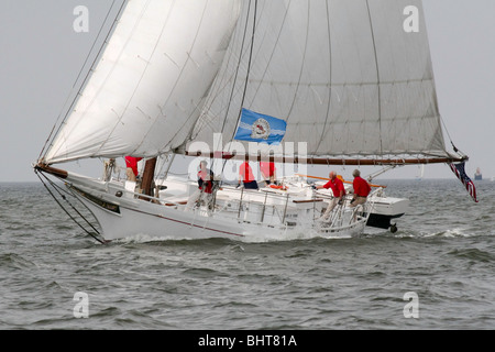 Skipjack NATHAN von DORCHESTER in den jährlichen Skipjack-Rennen Stockfoto