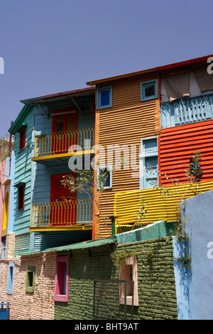 bunten historischen Gebäuden im Caminito Straße la Boca Hauptstadt Buenos Aires Bundesrepublik Argentinien in Südamerika Stockfoto