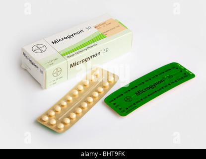 Bayer Microgynon 30 empfängnisverhütenden Pillen Stockfoto