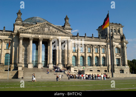 Reichstag, Reichstagsgebäude, Berlin, das 1894 den Bundestag, das Unterhaus des Deutschen bundestages, beherbergt. Deutschland Stockfoto