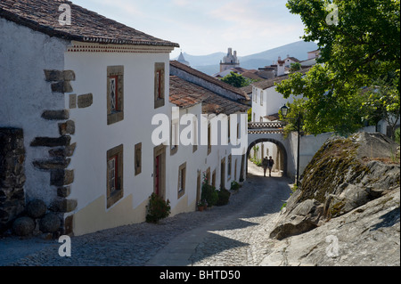 Portugal, Alentejo, Straße in der historischen Stadt Marvao Stockfoto