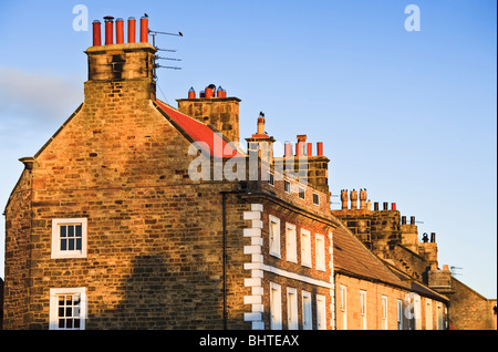 Viktorianischen Terrasse Gehäuse in Teesdale Dorf von Staindrop, County Durham, England Stockfoto