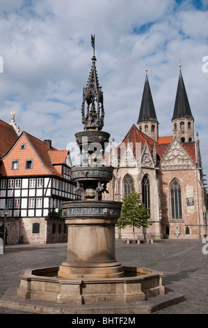 Braunschweig, Altmarkt, Brunnen, St. Martini Kirche, Niedersachsen, Deutschland Stockfoto