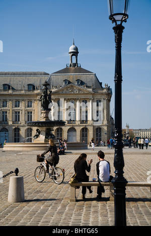 Place De La Bourse, Bordeaux, Gironde, Aquitanien, Frankreich Stockfoto