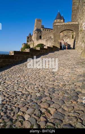 Mittelalterlichen Stadt Carcassonne, Aude, Languedoc, Frankreich Stockfoto