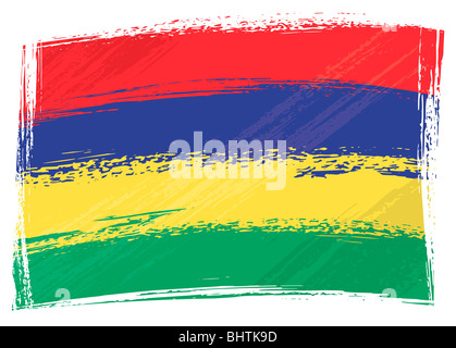 Grunge-Mauritius-Flagge Stockfoto