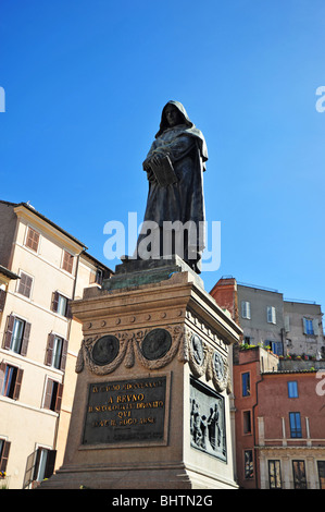 Giordano Bruno-Statue in Piazza Campo de Fiori Rom Stockfoto