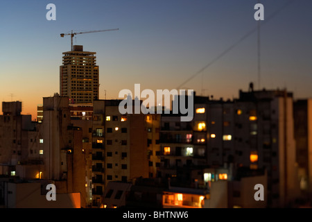 Dächer in den Abend Buenos Aires Argentinien mit Tilt Shift Objektiv selektiven Fokus genommen Stockfoto