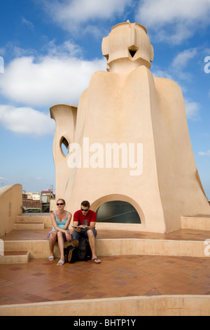 Antoni Gaudis La Pedrera, Barcelona, Spanien Stockfoto