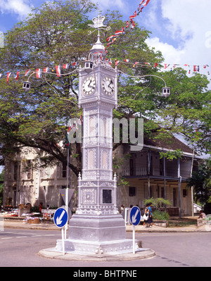 Victoria Clocktower, Unabhängigkeit Avenue, Victoria, Mahé, Seychellen Stockfoto