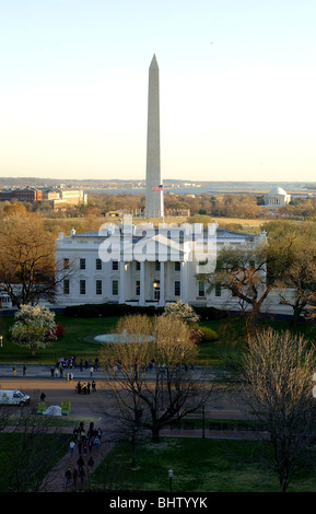 Das weiße Haus und das Washington Monument in Washington, D.C., USA Stockfoto