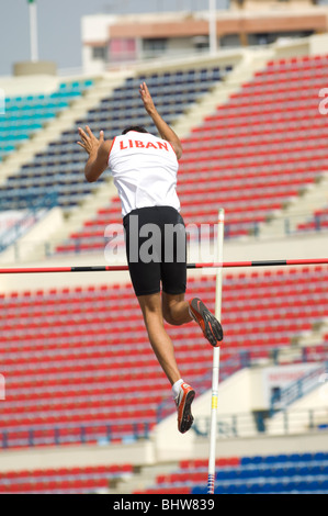 Stabhochspringer in der frankophonen Spiele 2009 Beirut, Libanon Stockfoto