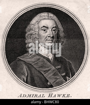 ADMIRAL OF THE FLEET EDWARD HAWKE - britischer Marineoffizier (1705-1781) Stockfoto