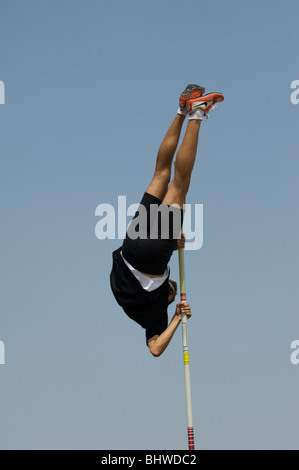 Stabhochspringer in der frankophonen Spiele 2009 Beirut, Libanon Stockfoto