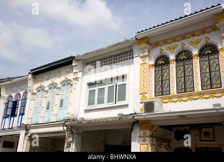 Phuket Town wohnen - Stadthäuser in Thalang Rd - Thailand Stockfoto