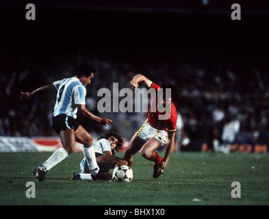 Argentinien V Belgien WM 1982 Fußball Américo Gallego Stockfoto