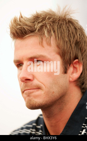 WM 2006: England Kapitän David Beckham bei Pressekonferenz in Baden Baden, Deutschland. Juni 2006 Stockfoto