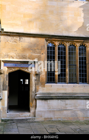 Eintritt in die Schola Metaphysicae, alte Schulen Viereck, Bodleian Libray, Oxford. Stockfoto