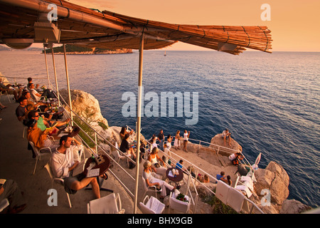 Sunset Beach Bar, Buza-Bar, Dubrovnik, Kroatien Stockfoto