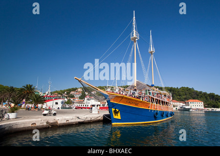 Freude Boot Calypso in Jelsa Hvar, Kroatien Stockfoto