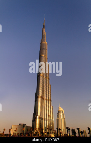 Burj Khalifa, das höchste Skycraper in der Welt, 828 Meter, 2625 Füße, Burj Dubai, Dubai Vereinigte Arabische Emirate Stockfoto